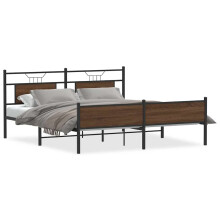(brown oak, 180 x 200 cm) vidaXL Bed Frame without Mattress Engineered Wood