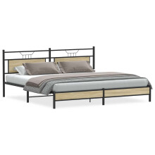 (sonoma oak, 193 x 203 cm) vidaXL Bed Frame without Mattress Engineered Wood