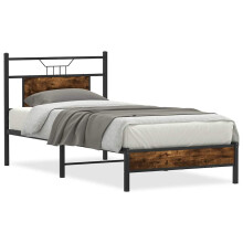 (smoked oak, 90 x 200 cm) vidaXL Bed Frame without Mattress Engineered Wood