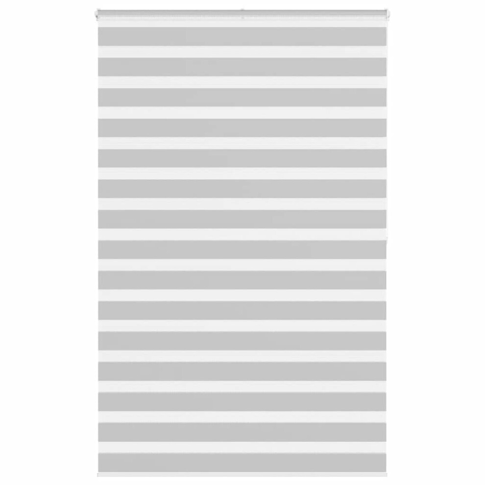 vidaXL Zebra Blind Light Grey 145x200 cm Fabric Width 140.9 cm Polyester