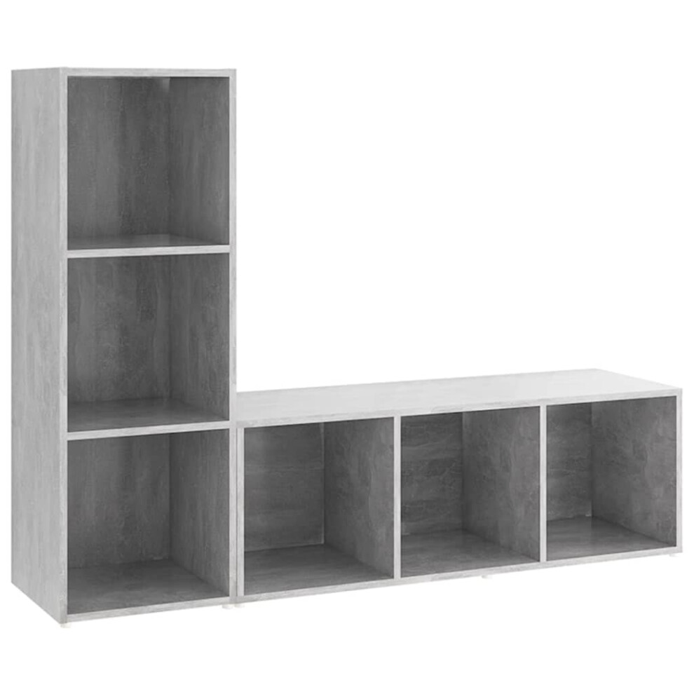 (concrete grey) vidaXL 2x TV Cabinets Engineered Wood Sideboard Stereo Cabinet