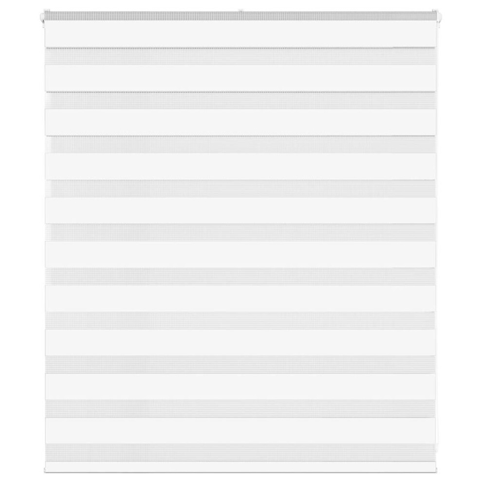 vidaXL Zebra Blind White 130x100 cm Fabric Width 125.9 cm Polyester
