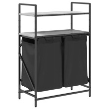 (grey sonoma) vidaXL Laundry Basket 2 Compartments with Shelves laundry hamper