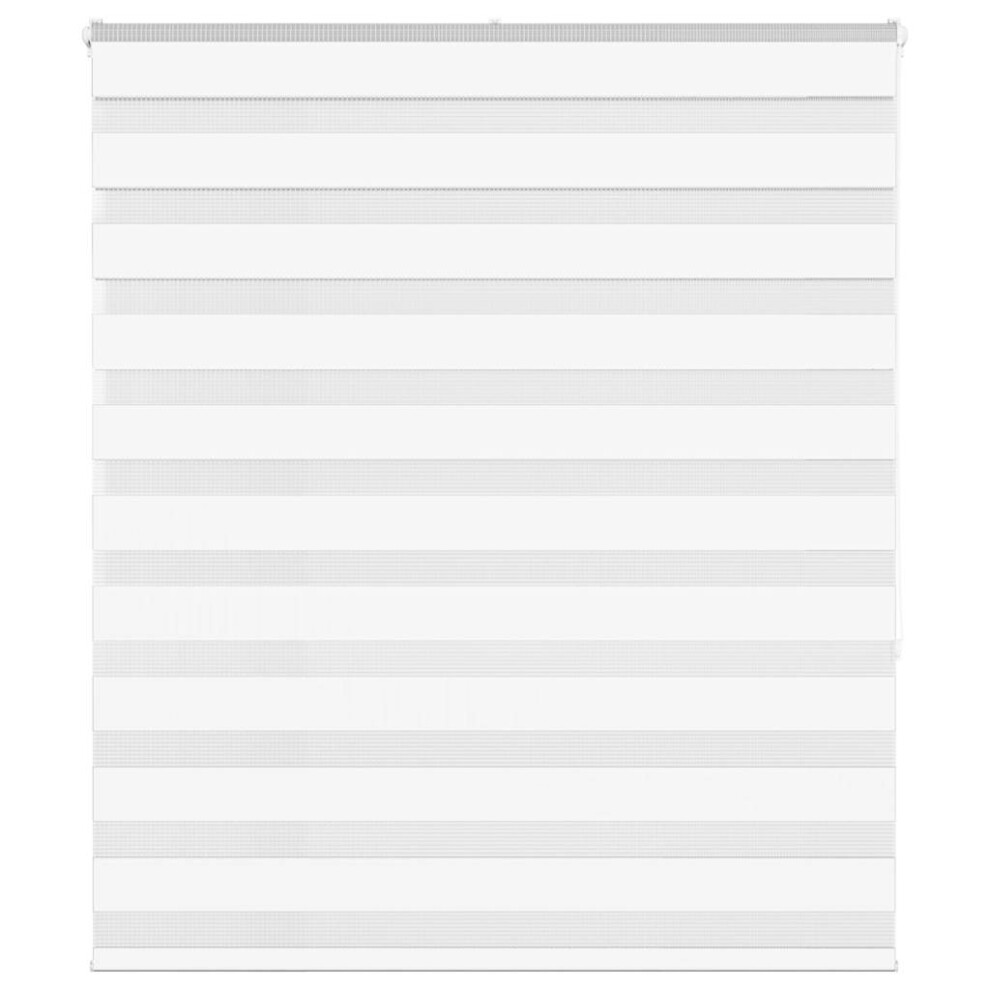 Vidaxl Zebra Blind White 130X150 Cm Fabric Width 125.9 Cm Polyester