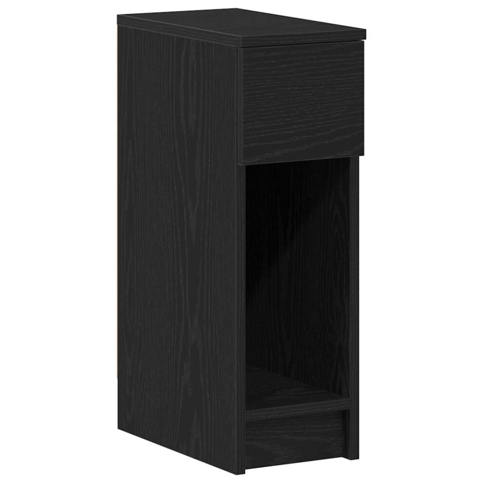 Vidaxl (Black) Bedside Cabinet With Drawer 20X36x60 Cm Bedside Table Nightstand