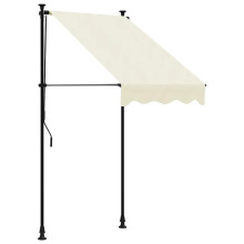 vidaXL Retractable Awning Privacy Screen Cream 100x150 cm Fabric and Steel