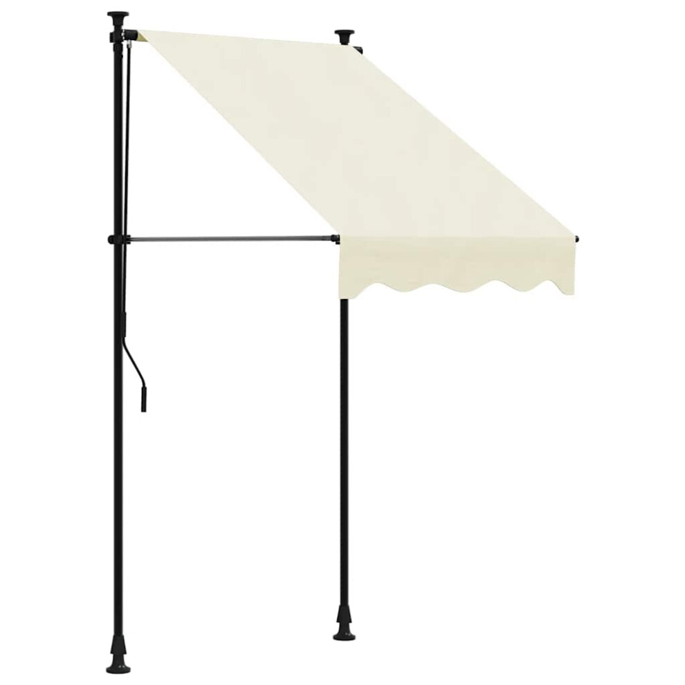 Vidaxl Retractable Awning Privacy Screen Cream 100X150 Cm Fabric And Steel