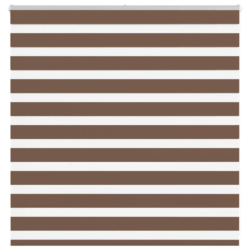 vidaXL Zebra Blind Brown 140x100 cm Fabric Width 135.9 cm Polyester