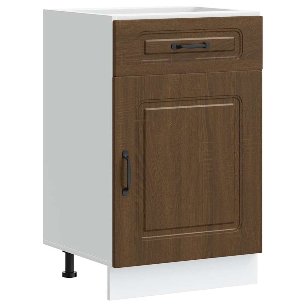Vidaxl Kitchen Base Cabinet Kalmar Brown Oak Engineered Wood Sink Base Cabinet