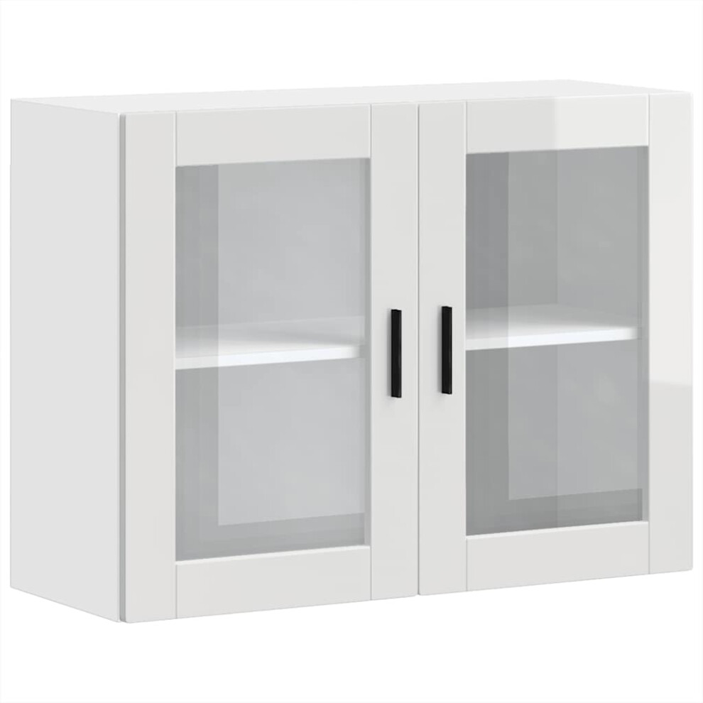 Vidaxl Kitchen Wall Cabinet With Glass Door Porto High Gloss White