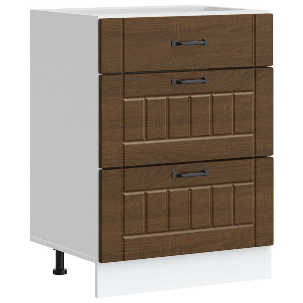 vidaXL Kitchen Base Cabinet Lucca Brown Oak Engineered Wood sink base cabinet