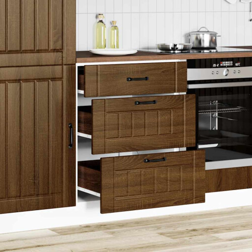 VidaXL vidaXL Kitchen Base Cabinet Lucca Brown Oak Engineered Wood sink base cabinet 2