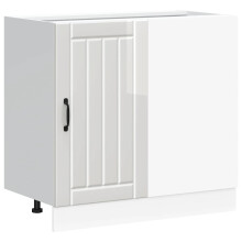 vidaXL Kitchen Base Cabinet Lucca High Gloss White Engineered Wood