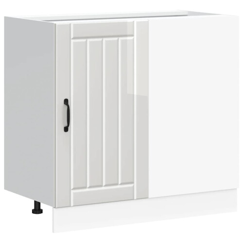 VidaXL vidaXL Kitchen Base Cabinet Lucca High Gloss White Engineered Wood 1