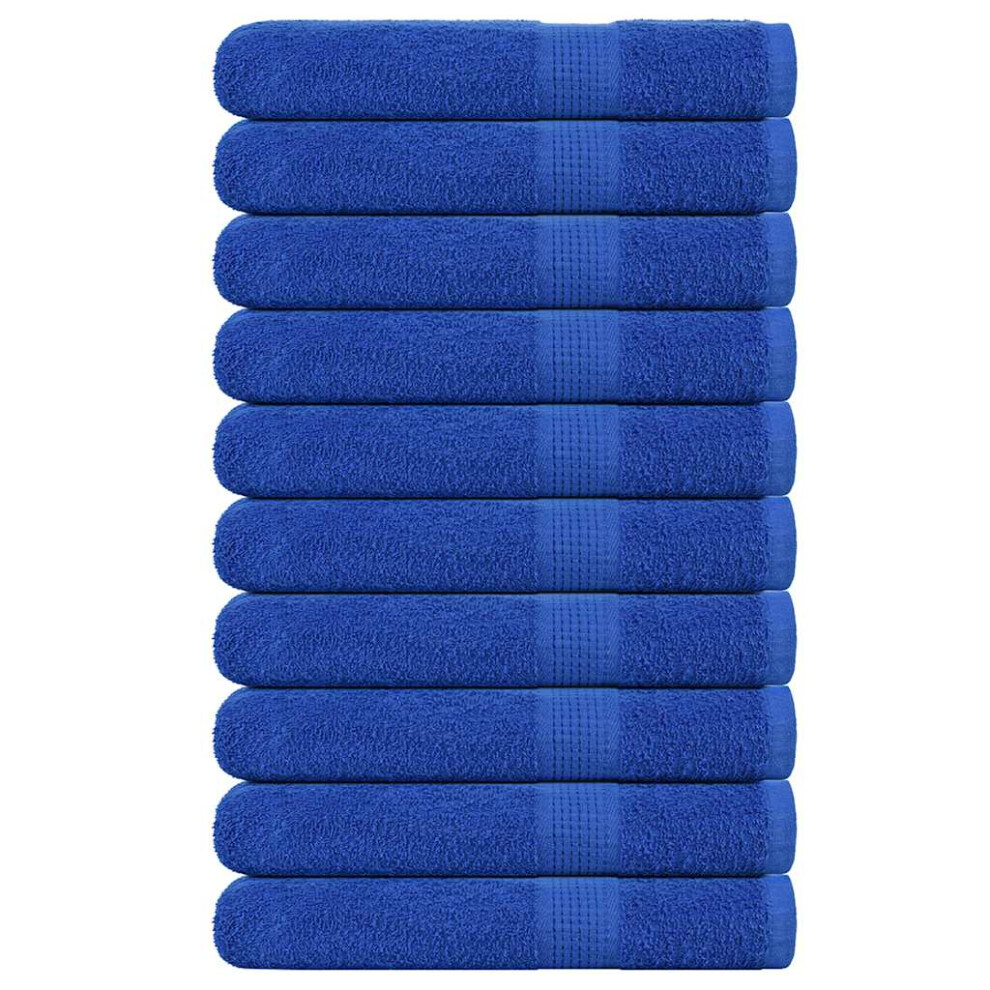 Vidaxl Towels 10 Pcs Blue 100X200 Cm 360 Gsm 100% Cotton Towel On Beach