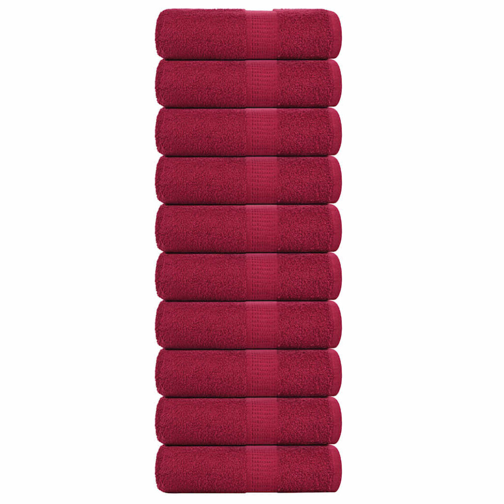 Vidaxl Soap Towels 10 Pcs Bordeaux 30X30 Cm 360 Gsm 100% Cotton Towel