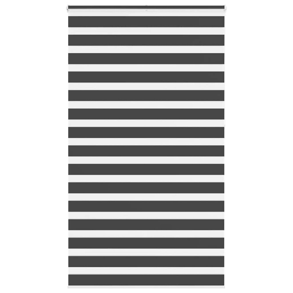Vidaxl Zebra Blind Black 130X230 Cm Fabric Width 125.9 Cm Polyester
