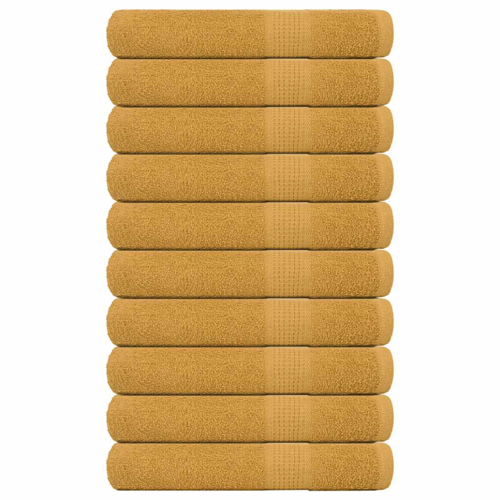 vidaXL Sauna Towels 10 pcs Gold 80x200 cm 360 gsm 100% Cotton towel bath towel
