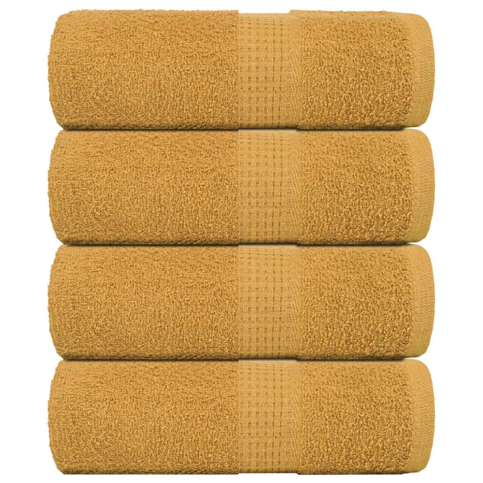 Vidaxl Soap Towels 4 Pcs Gold 30X30 Cm 360 Gsm 100% Cotton Towel Bath Towel