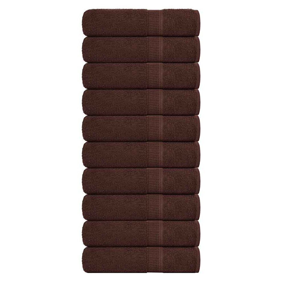 Vidaxl Bath Towels 10 Pcs Brown 100X150 Cm 360 Gsm 100% Cotton Towel