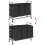 VidaXL vidaXL Laundry Basket 3 Compartments with Wheels Black Oak laundry hamper 9