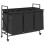 VidaXL vidaXL Laundry Basket 3 Compartments with Wheels Black Oak laundry hamper 5