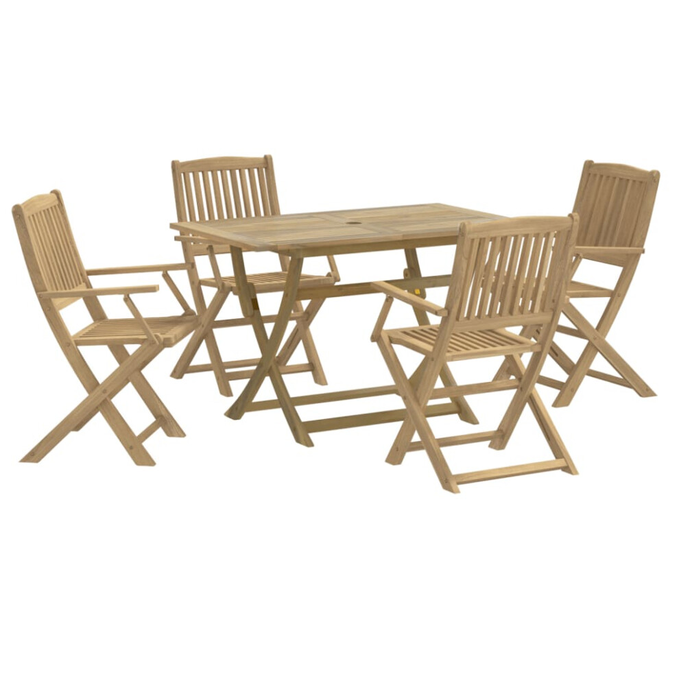 vidaXL Garden Dining Set 5 Piece Outdoor Table and Chair Solid Wood Acacia