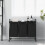 VidaXL vidaXL Laundry Basket 3 Compartments with Wheels Black Oak laundry hamper 3