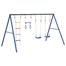 vidaXL Outdoor Swing Set with Swings, Trapeze, Ladder Garden Kids Play Swing