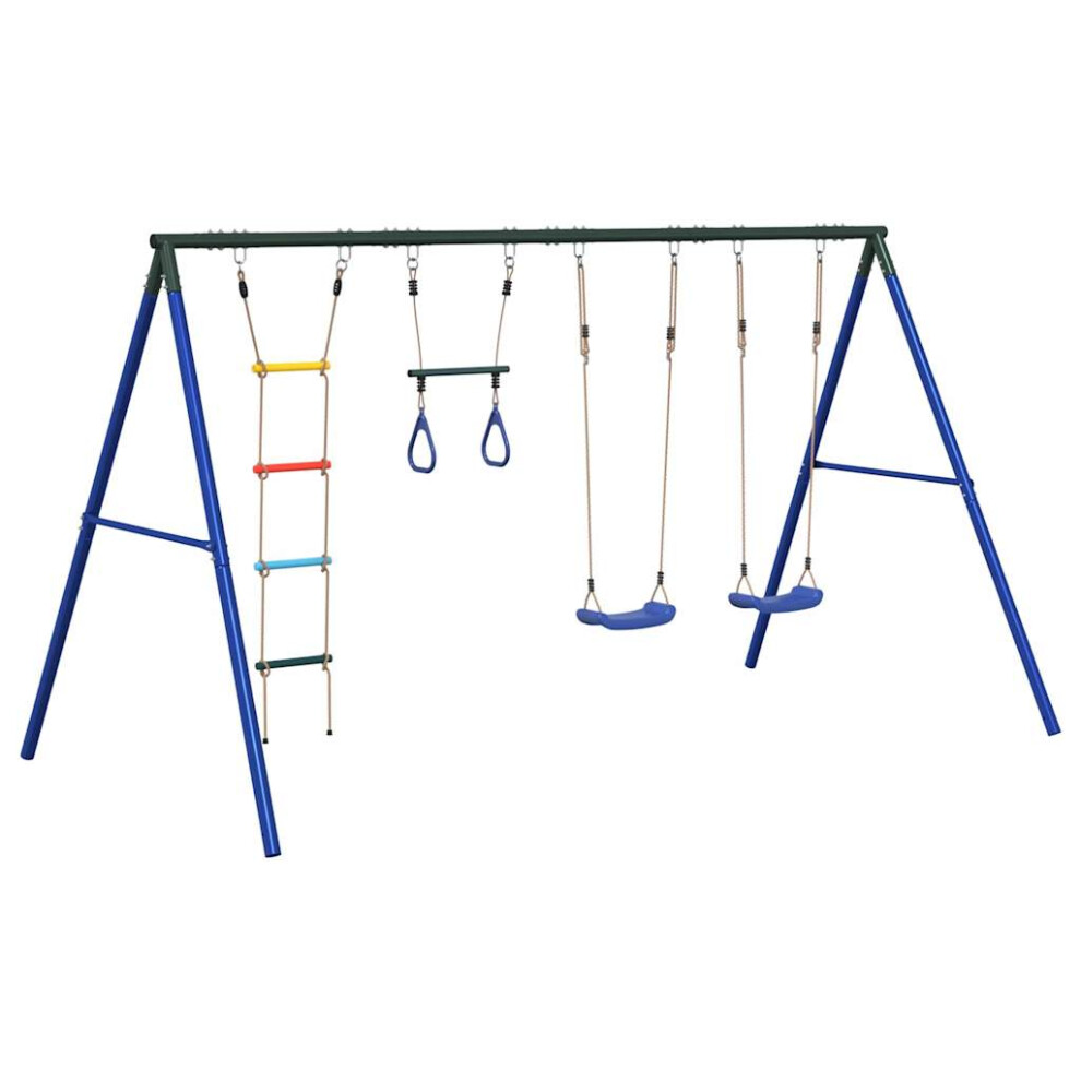 Vidaxl Outdoor Swing Set With Swings, Trapeze, Ladder Garden Kids Play Swing