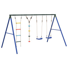 vidaXL Outdoor Swing Set with Swings, Ladder, Disc Swing Garden Play Swing