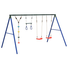 vidaXL Outdoor Swing Set with Swings, Trapeze, Disc Swing Garden Play Swing