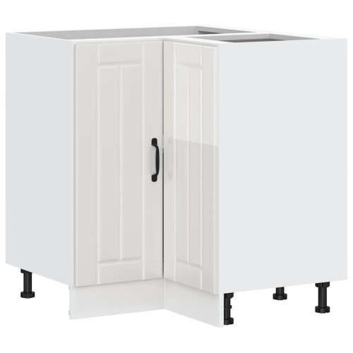 VidaXL vidaXL Kitchen Corner Base Cabinet Lucca High Gloss White Engineered Wood 1