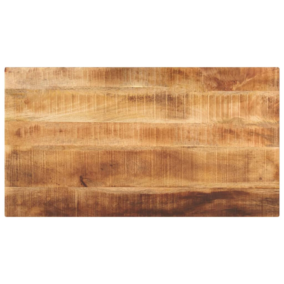 Vidaxl (Rough Mango Wood(Natural), 110 X 70 Cm/ 25 Mm) Table Top Replacement Board Dining Table Top Rectangular Solid Wood