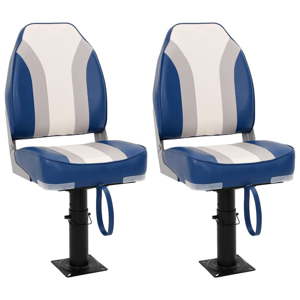 vidaXL Boat Seats & Pedestal Height Adjustable 360 Rotatable Canoe Seat 2 pcs