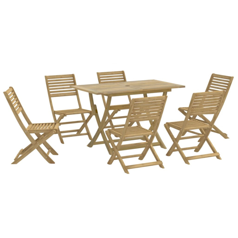 Vidaxl Garden Dining Set 7 Piece Outdoor Table And Chair Solid Wood Acacia