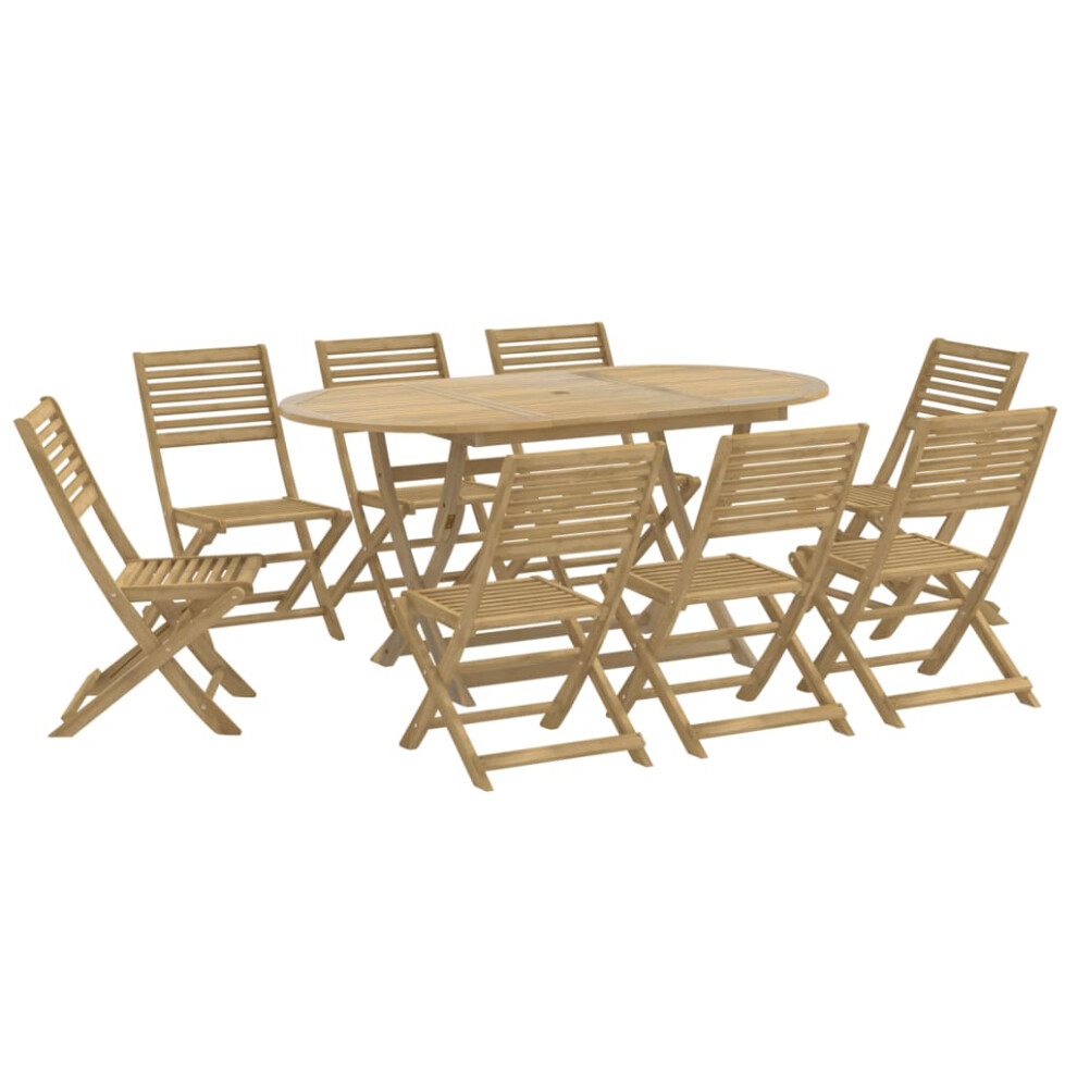 vidaXL Garden Dining Set 9 Piece Outdoor Table and Chair Solid Wood Acacia