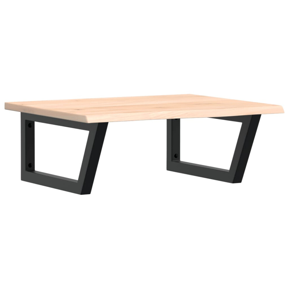 vidaXL Basin Shelf Wall Mounted Bathroom Countertop Steel and Solid Wood Oak