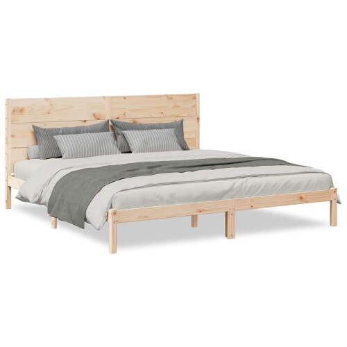VidaXL vidaXL Extra Long Bed Frame without Mattress Bed Base 200x220 cm Solid Wood 1