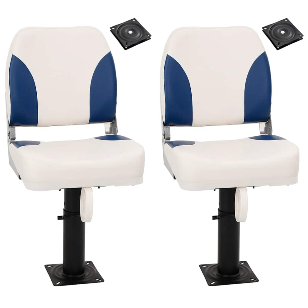 vidaXL Boat Seats & Pedestal Height Adjustable 360 Rotatable Canoe Seat 2 pcs