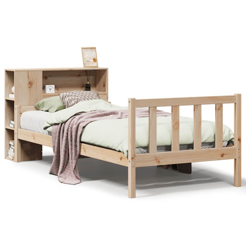 Vidaxl Bookcase Bed Without Mattress Bed 90X190 Cm Single Solid Wood Pine