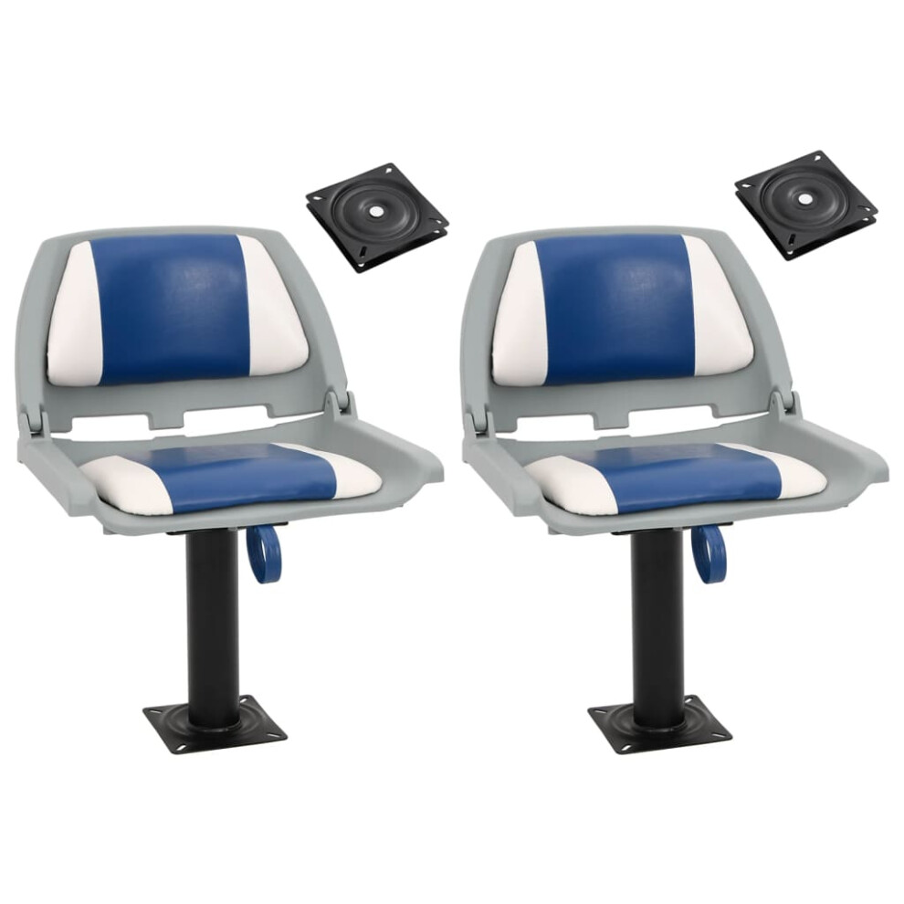 vidaXL Boat Seats 2 pcs with Pedestal 360 Rotatable Canoe Seat Kayak Seat