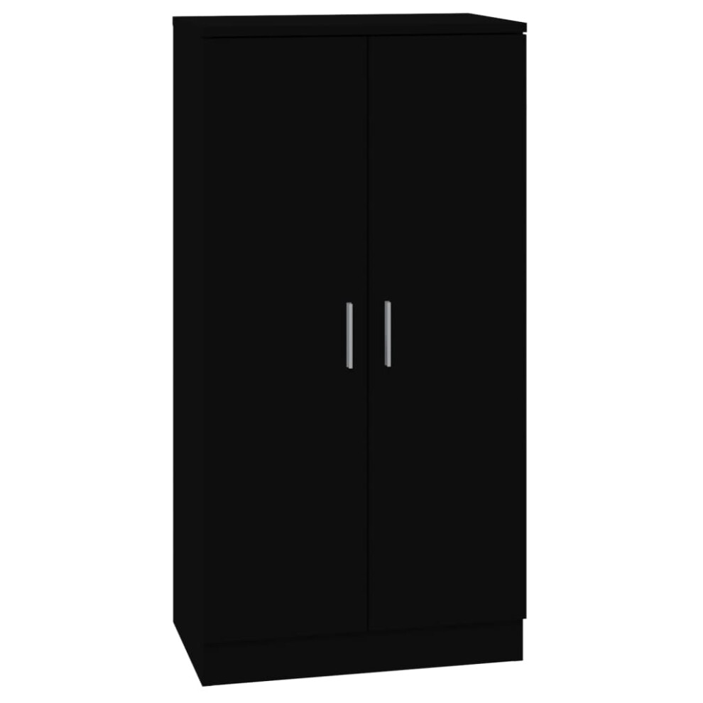 vidaXL Shoe Cabinet Black Engineered wood Shoe Storage Cupboard Organiser