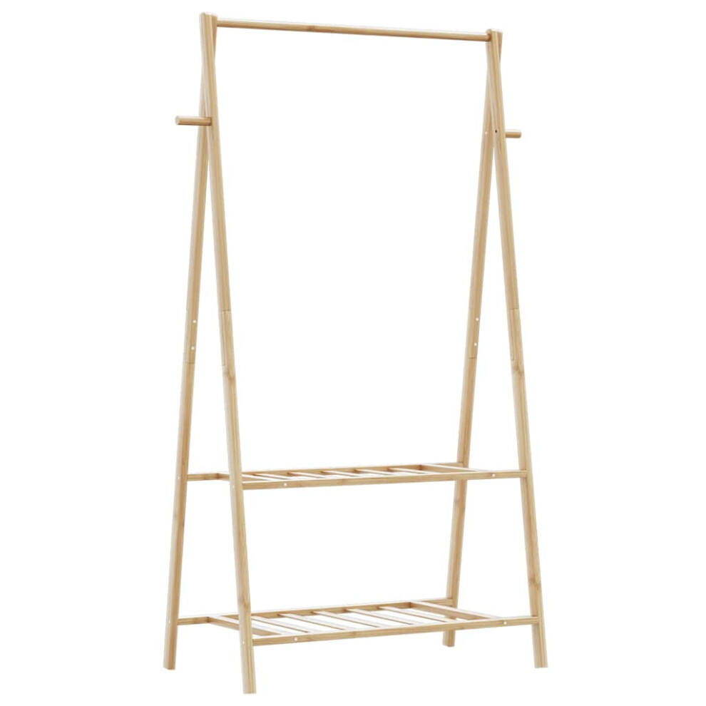 Vidaxl Clothes Rack With Shelves 96X45.5x150.5 Cm Bamboo Coat Rack