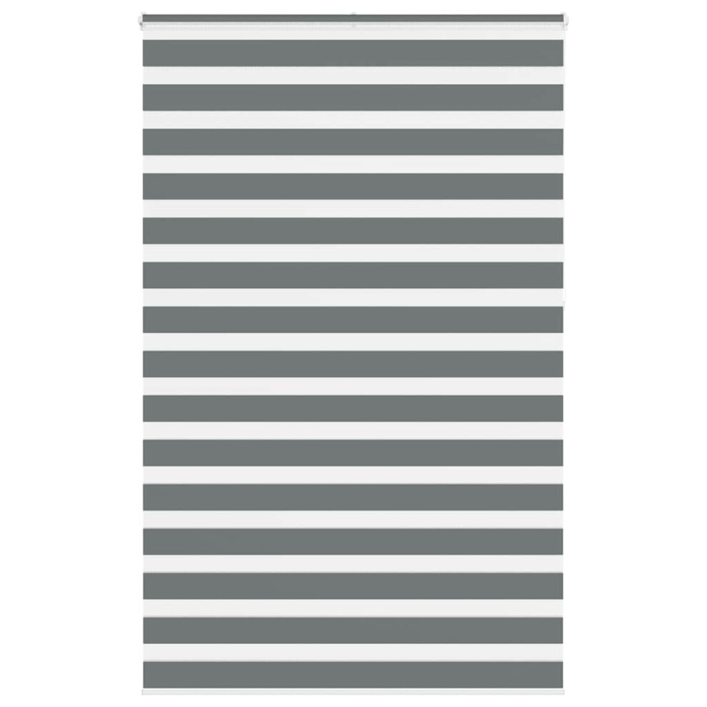 Vidaxl Zebra Blind Dark Grey 140X230 Cm Fabric Width 135.9 Cm Polyester