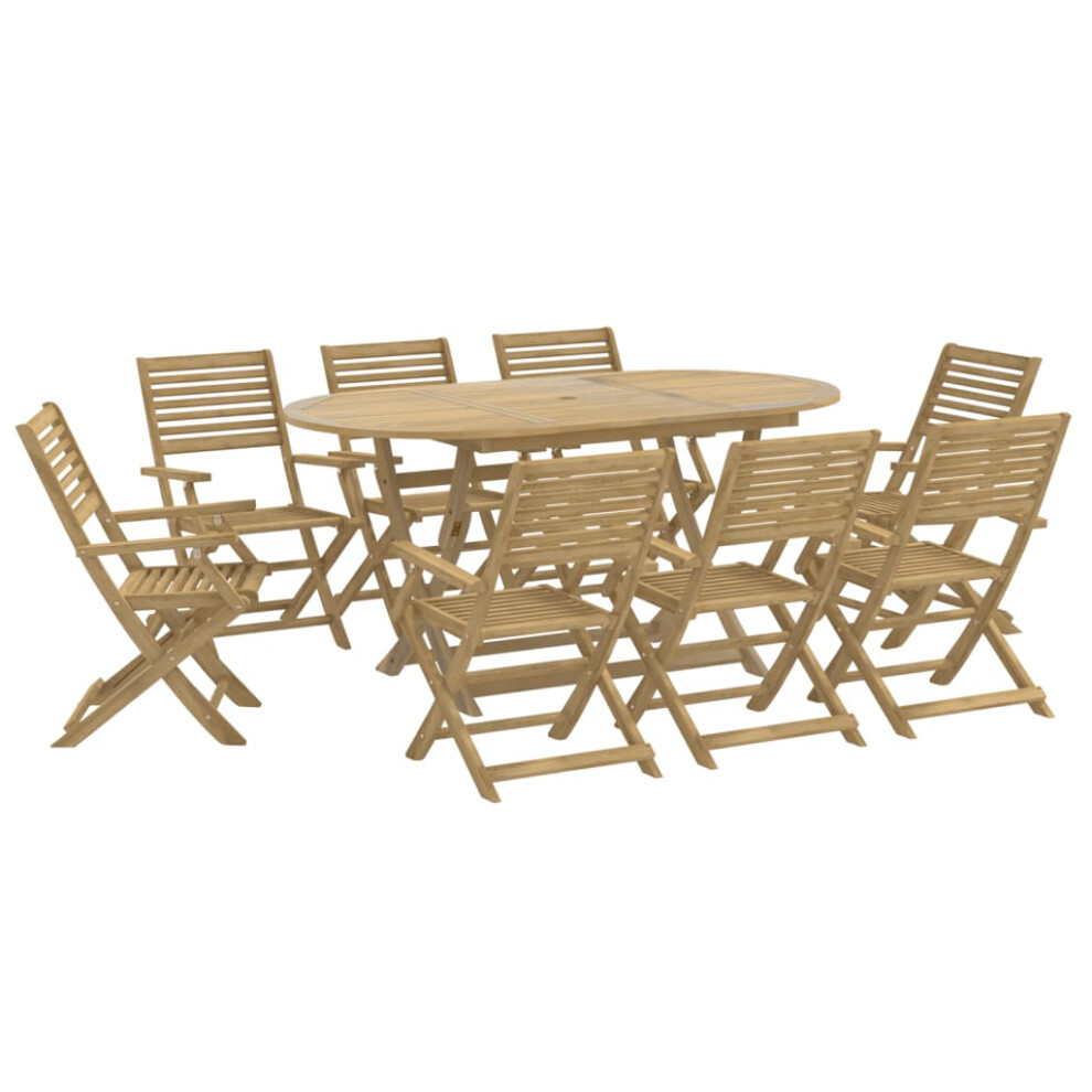 vidaXL Garden Dining Set 9 Piece Outdoor Table and Chair Solid Wood Acacia