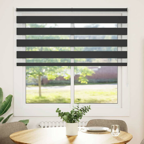 VidaXL vidaXL Zebra Blind Black 145x100 cm Fabric Width 140.9 cm Polyester 1