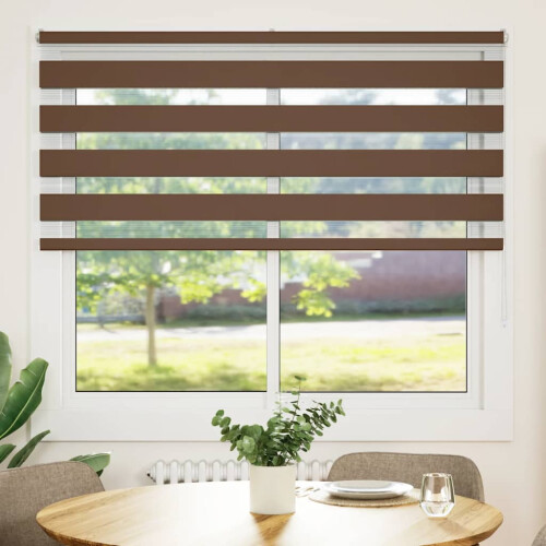 VidaXL vidaXL Zebra Blind Brown 155x150 cm Fabric Width 150.9 cm Polyester 1
