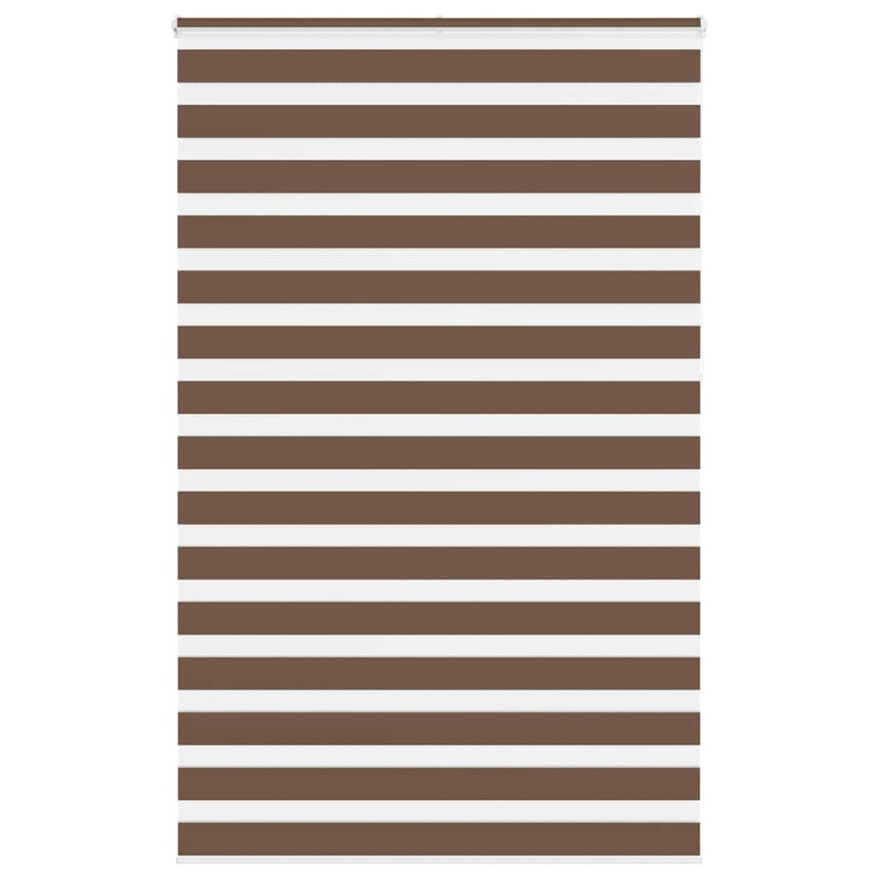 Vidaxl Zebra Blind Brown 140X230 Cm Fabric Width 135.9 Cm Polyester