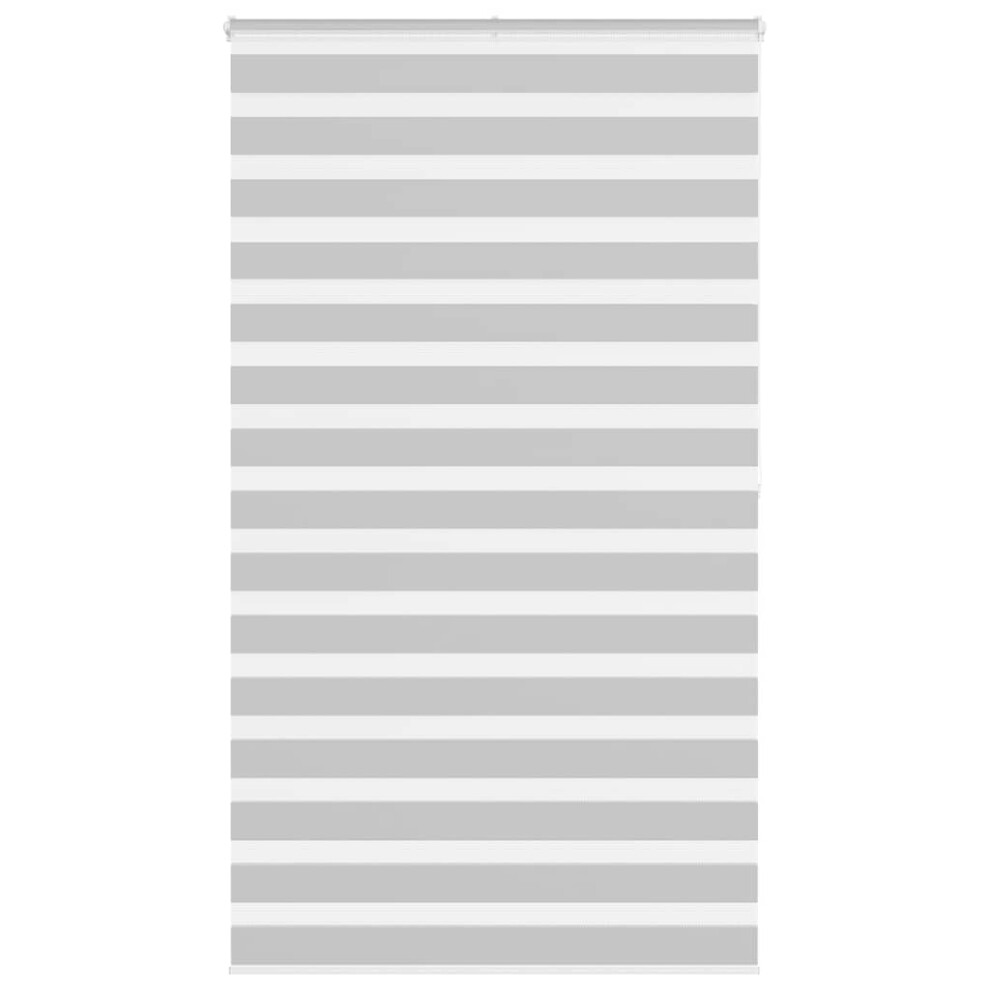 vidaXL Zebra Blind Light Grey 130x200 cm Fabric Width 125.9 cm Polyester